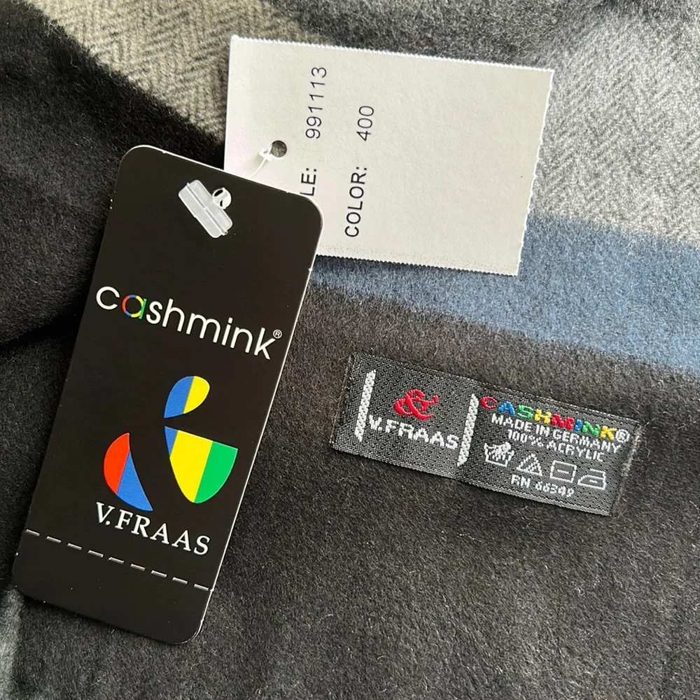 NWT V. FRAAS Cashmink Striped Scarf